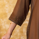 Kritika Metallic Gold Embroidered Kurta Set