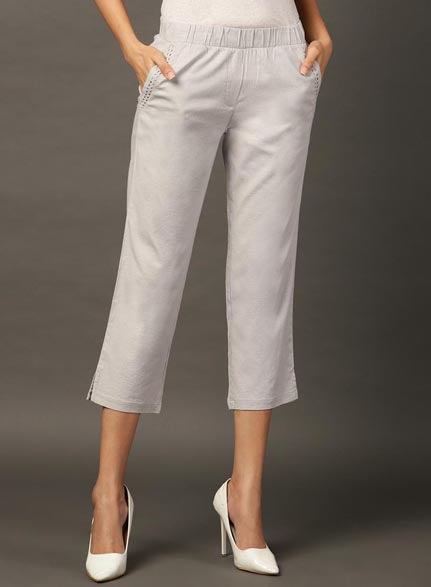 Sky Blue Skin Capris - Lakshita