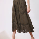 Olive Cotton Skirt