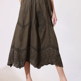 Olive Cotton Skirt