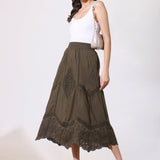 Olive Cotton Skirt