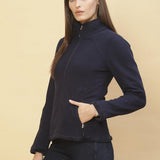 Midnight Blue Fleece Zipper Jacket - Lakshita