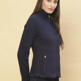 Midnight Blue Fleece Zipper Jacket - Lakshita