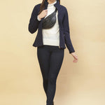 Midnight Blue Fleece Zipper Jacket - Lakshita