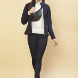 Midnight Blue Fleece Zipper Jacket - Lakshita