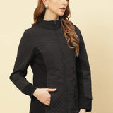 Charcoal Black quilted Jacket