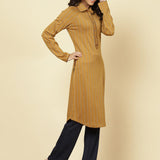 Spicy Mustard Striped Kurti - Lakshita