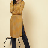 Spicy Mustard Striped Kurti - Lakshita