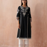 Black Alora Collection Kurta With Embroidery