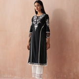 Black Alora Collection Kurta With Embroidery