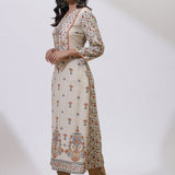Orange Alora Collection A-line Printed Kurta