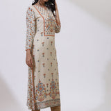 Orange Alora Collection A-line Printed Kurta