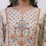 Orange Alora Collection A-line Printed Kurta