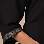 Black Kurta Set With Intricate Embroidery & Front Slit - Lakshita