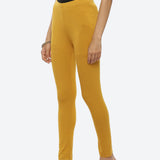 Farah Dark Yellow Viscose Lycra Leggings for Women