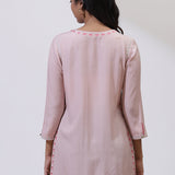 Peach Phool Collection Kurti With Multi-Colour Embroidery