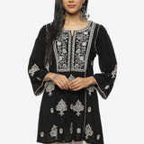 Black Nargis Collection Embroidered Tunic