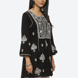 Black Nargis Collection Embroidered Tunic