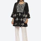 Black Nargis Collection Embroidered Tunic