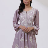 Lavender Nargis Collection Embroidered Tunic