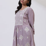 Lavender Nargis Collection Embroidered Tunic