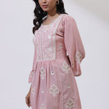 Peach Nargis Collection Embroidered Tunic