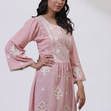 Peach Nargis Collection Embroidered Tunic