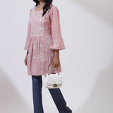 Peach Nargis Collection Embroidered Tunic