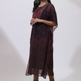 Deep Purple Embroidered Nargis Kaftan