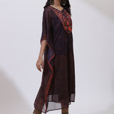 Deep Purple Embroidered Nargis Kaftan