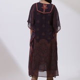 Deep Purple Embroidered Nargis Kaftan