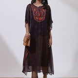 Deep Purple Embroidered Nargis Kaftan