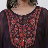Deep Purple Embroidered Nargis Kaftan