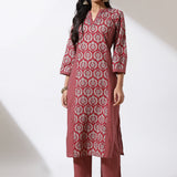 Maroon Printed Nargis Kurta Set