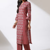 Maroon Printed Nargis Kurta Set