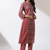 Maroon Printed Nargis Kurta Set