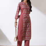 Maroon Printed Nargis Kurta Set