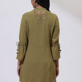 Green Embroidered Nargis Kurti