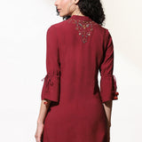 Burgundy Embroidered Nargis Kurti