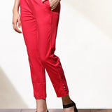 Mia Pink Relaxed Fit Pants for Women