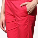 Mia Pink Relaxed Fit Pants for Women