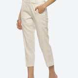Ayeza White Classic Fit Pants for Women