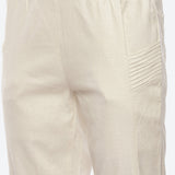 Ayeza White Classic Fit Pants for Women