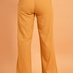 Mustard Flared Paneled Pant with Pleated Fabric Embellishment - Lakshita