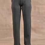 Grey Solid Stretchable Pants with Stitch Detail - Lakshita