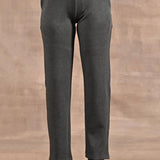 Grey Solid Stretchable Pants with Stitch Detail - Lakshita