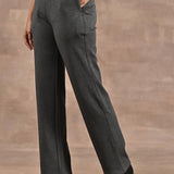 Grey Solid Stretchable Pants with Stitch Detail - Lakshita