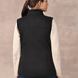 Black Sleeveless Jacket with Fur Detail - Lakshita