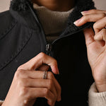 Black Sleeveless Jacket with Fur Detail - Lakshita