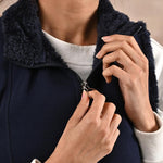 Baby Blue Zip-front Sleeveless Fur Jacket - Lakshita